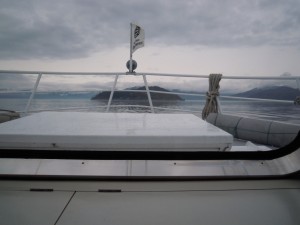 船から見た竹生島